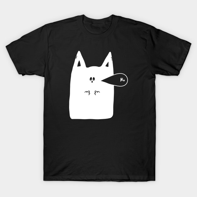 Funny Middle Finger Anti Social Cat T-Shirt by ManoTakako